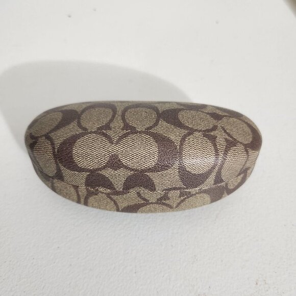 Coach Accessories - Coach Signature Pattern Hard Eyeglass Sunglasses Case Beige & Brown